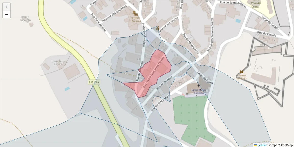 Mapa detalhado do código postal 7430-134 com limites, códigos postais vizinhos e agências dos correios