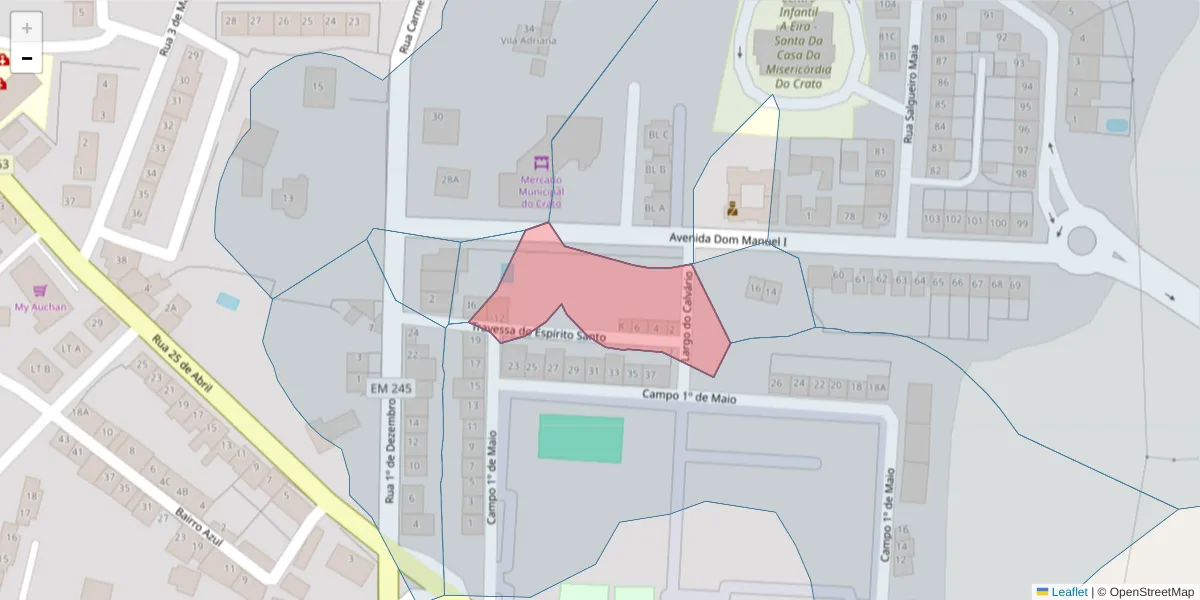 Mapa detalhado do código postal 7430-176 com limites, códigos postais vizinhos e agências dos correios