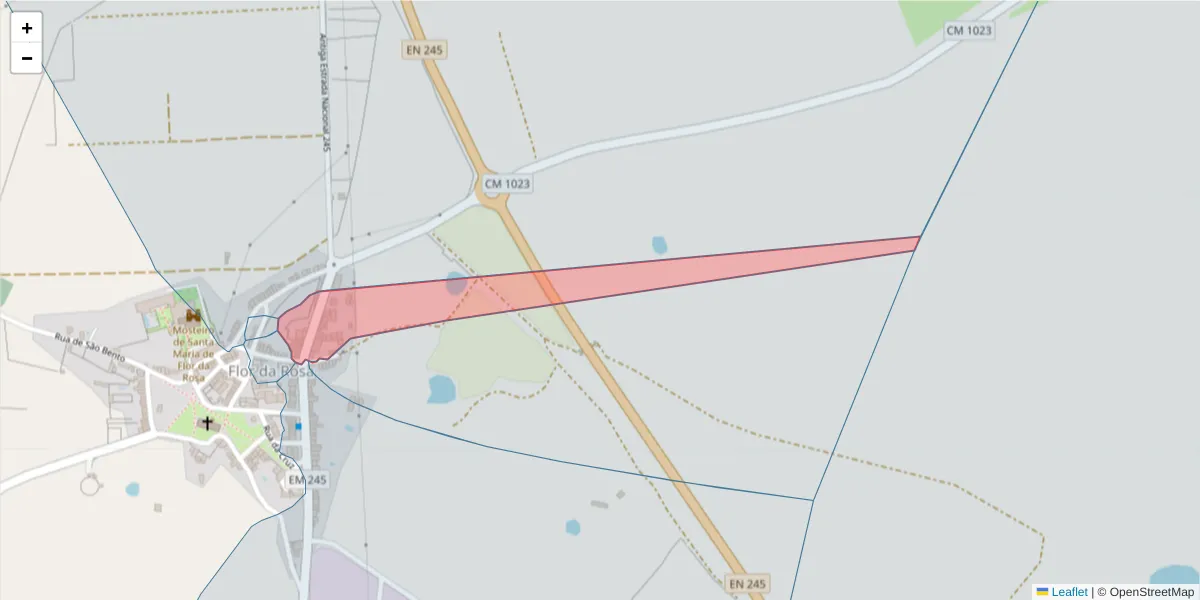 Mapa detalhado do código postal 7430-220 com limites, códigos postais vizinhos e agências dos correios