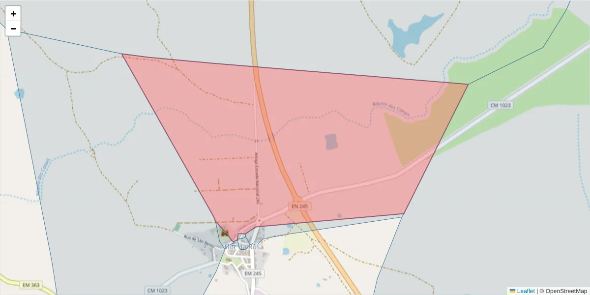 Mapa detalhado do código postal 7430-224 com limites, códigos postais vizinhos e agências dos correios