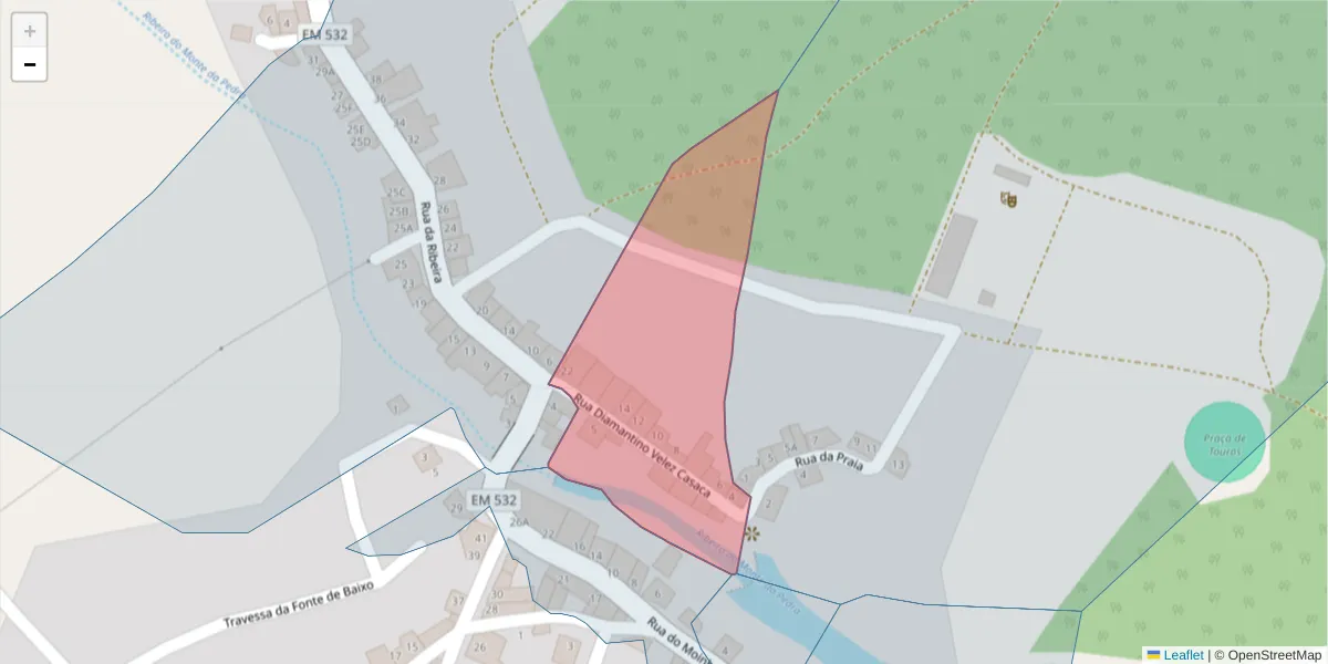 Mapa detalhado do código postal 7430-323 com limites, códigos postais vizinhos e agências dos correios