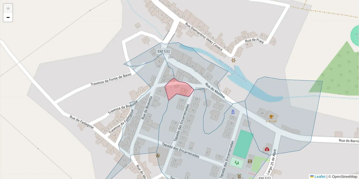 Mapa detalhado do código postal 7430-336 com limites, códigos postais vizinhos e agências dos correios