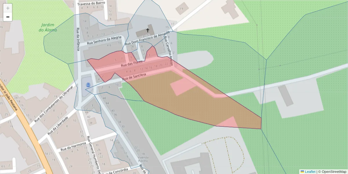 Mapa detalhado do código postal 7440-054 com limites, códigos postais vizinhos e agências dos correios