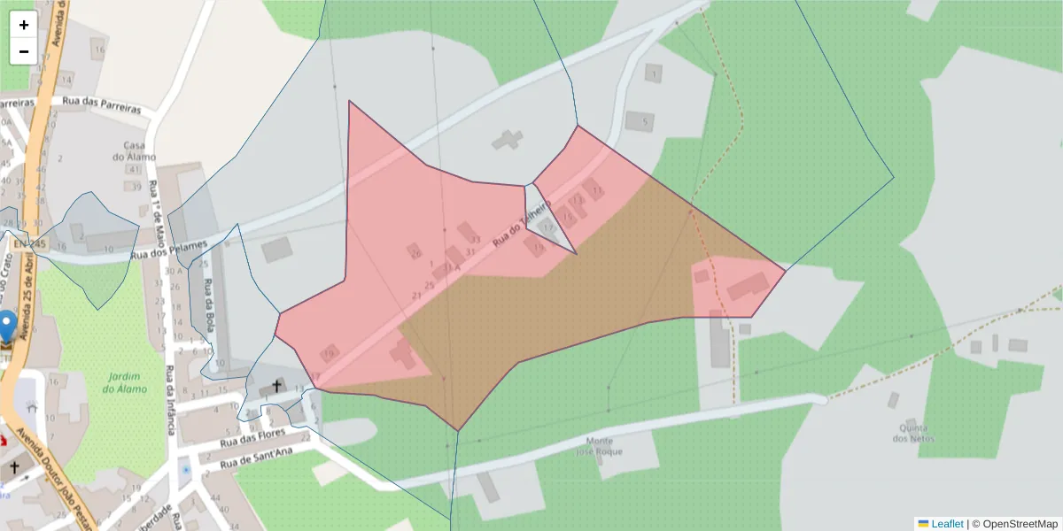 Mapa detalhado do código postal 7440-080 com limites, códigos postais vizinhos e agências dos correios