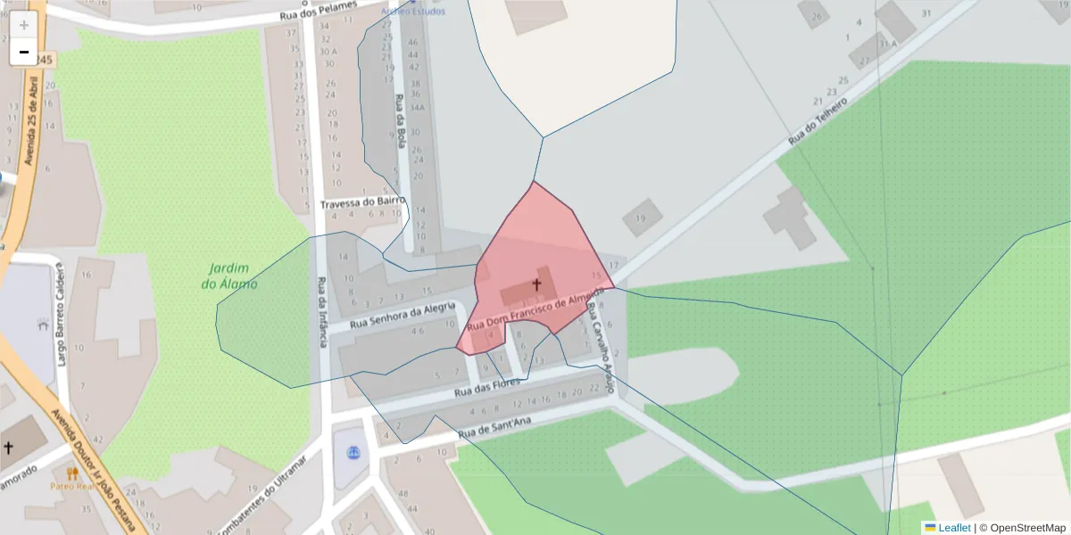 Mapa detalhado do código postal 7440-081 com limites, códigos postais vizinhos e agências dos correios