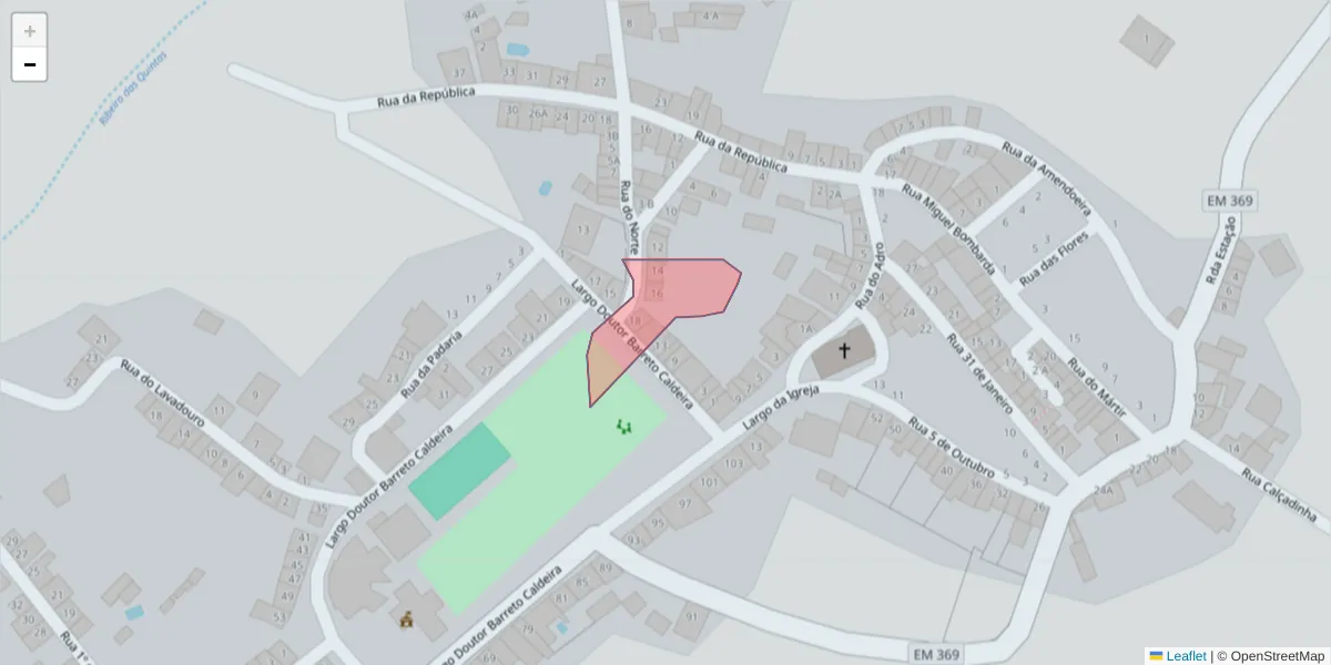 Mapa detalhado do código postal 7440-203 com limites, códigos postais vizinhos e agências dos correios