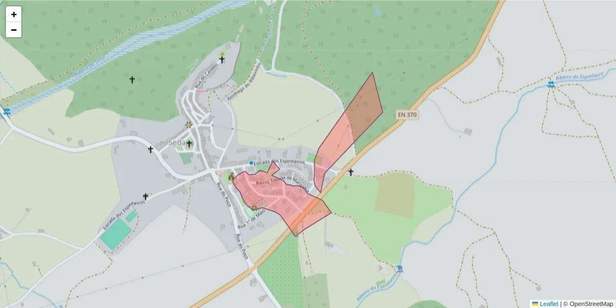 Mapa detalhado do código postal 7440-226 com limites, códigos postais vizinhos e agências dos correios