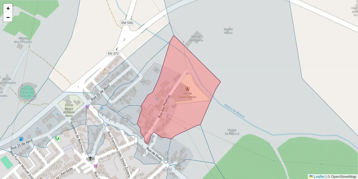 Mapa detalhado do código postal 7450-228 com limites, códigos postais vizinhos e agências dos correios