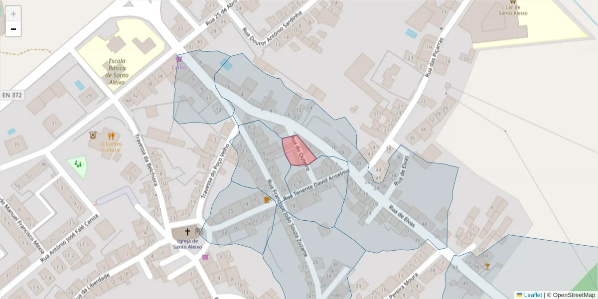 Mapa detalhado do código postal 7450-232 com limites, códigos postais vizinhos e agências dos correios