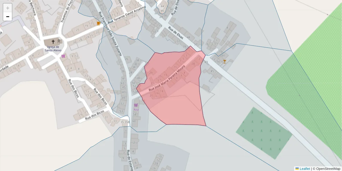 Mapa detalhado do código postal 7450-238 com limites, códigos postais vizinhos e agências dos correios