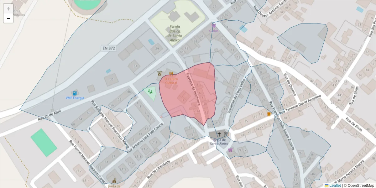 Mapa detalhado do código postal 7450-242 com limites, códigos postais vizinhos e agências dos correios