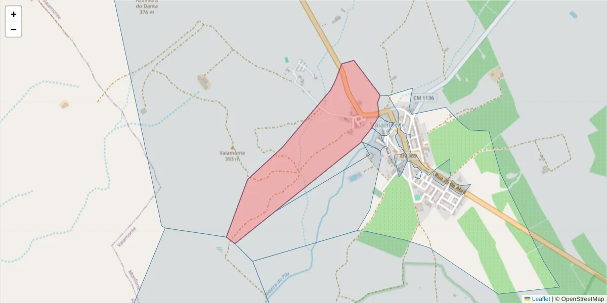 Mapa detalhado do código postal 7450-261 com limites, códigos postais vizinhos e agências dos correios