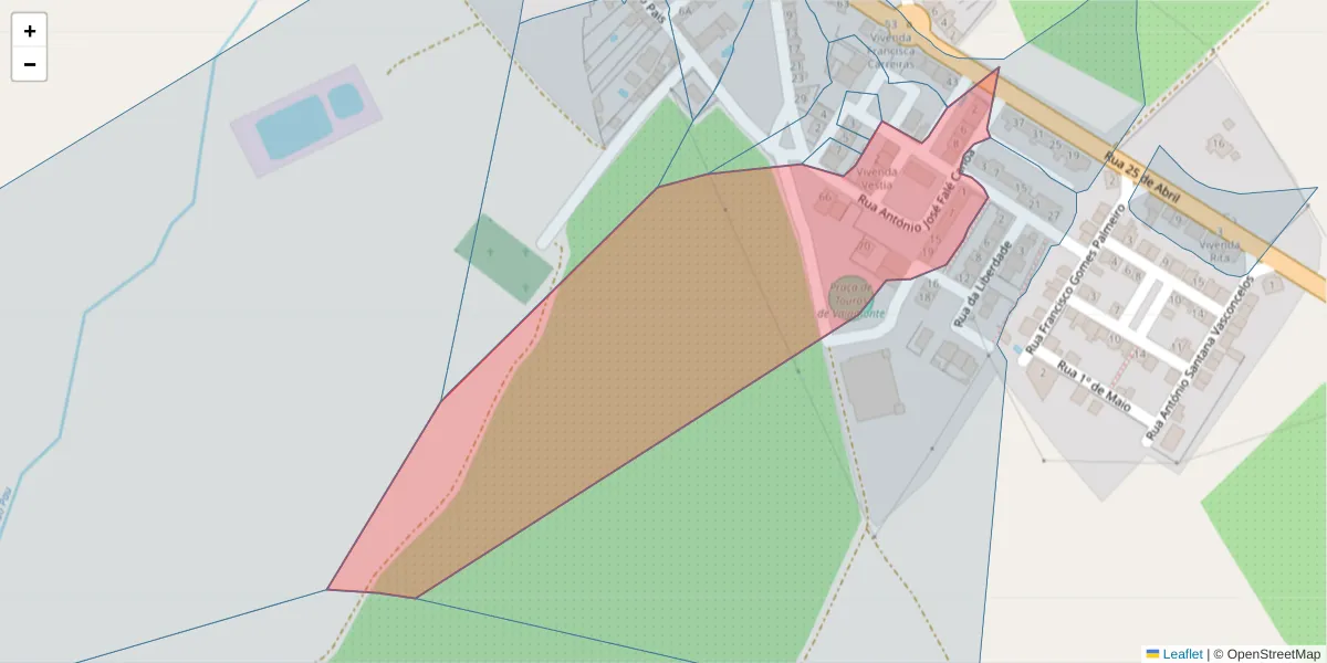 Mapa detalhado do código postal 7450-266 com limites, códigos postais vizinhos e agências dos correios