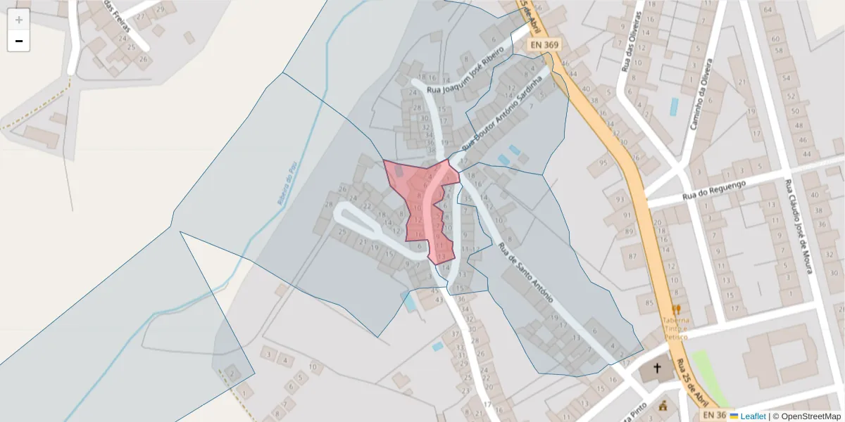 Mapa detalhado do código postal 7450-269 com limites, códigos postais vizinhos e agências dos correios