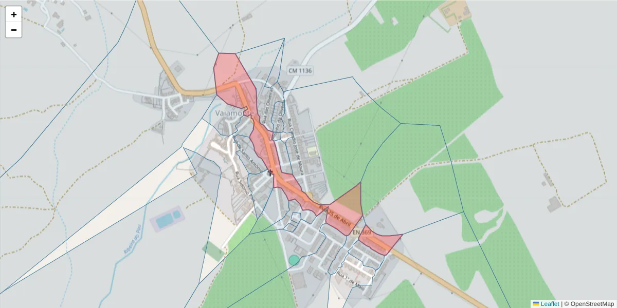 Mapa detalhado do código postal 7450-286 com limites, códigos postais vizinhos e agências dos correios