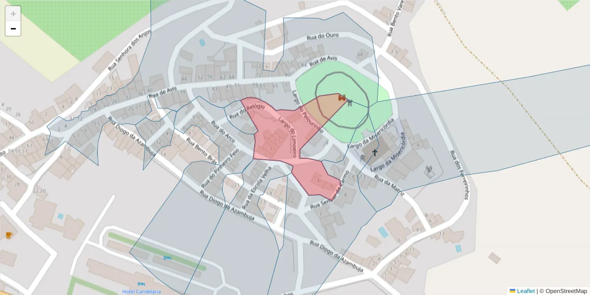 Mapa detalhado do código postal 7460-007 com limites, códigos postais vizinhos e agências dos correios