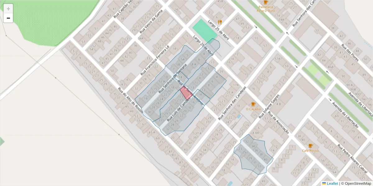 Mapa detalhado do código postal 7460-033;7460-021 com limites, códigos postais vizinhos e agências dos correios