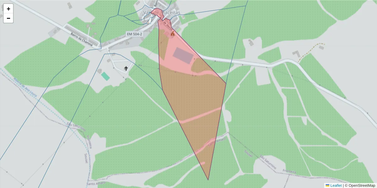 Mapa detalhado do código postal 7460-203 com limites, códigos postais vizinhos e agências dos correios
