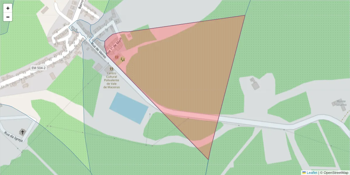 Mapa detalhado do código postal 7460-206 com limites, códigos postais vizinhos e agências dos correios