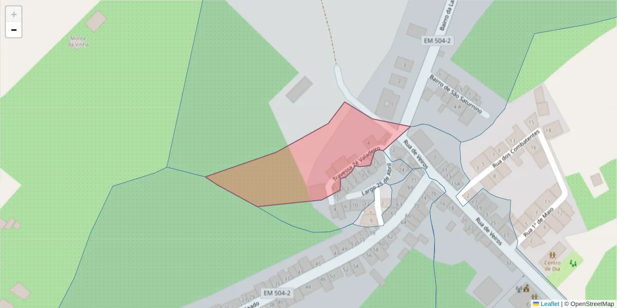 Mapa detalhado do código postal 7460-208 com limites, códigos postais vizinhos e agências dos correios