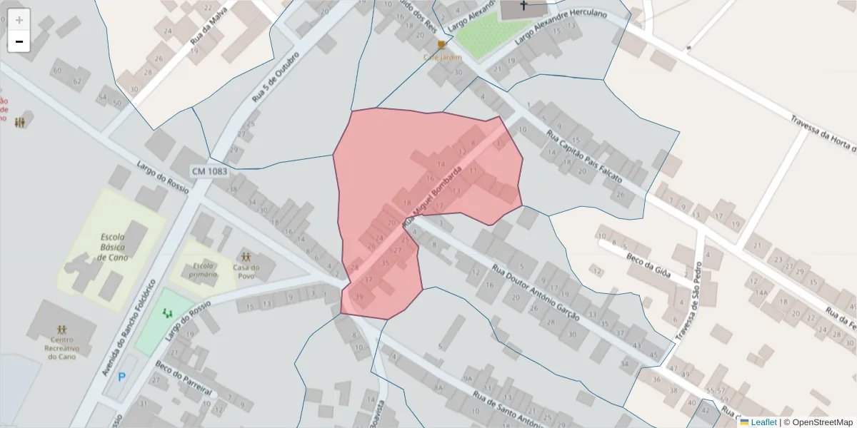 Mapa detalhado do código postal 7470-037 com limites, códigos postais vizinhos e agências dos correios