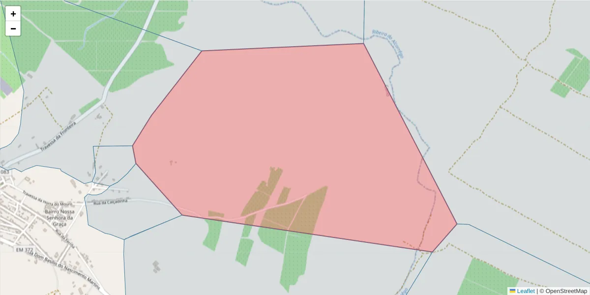 Mapa detalhado do código postal 7470-061 com limites, códigos postais vizinhos e agências dos correios