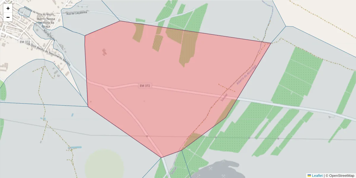 Mapa detalhado do código postal 7470-063 com limites, códigos postais vizinhos e agências dos correios