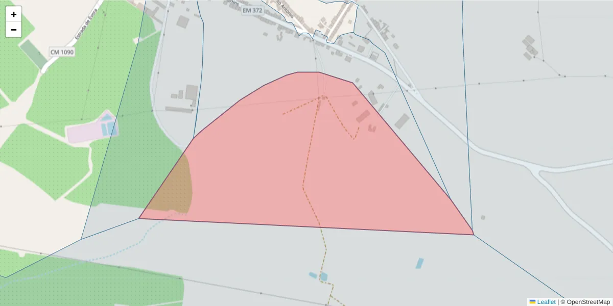 Mapa detalhado do código postal 7470-072 com limites, códigos postais vizinhos e agências dos correios
