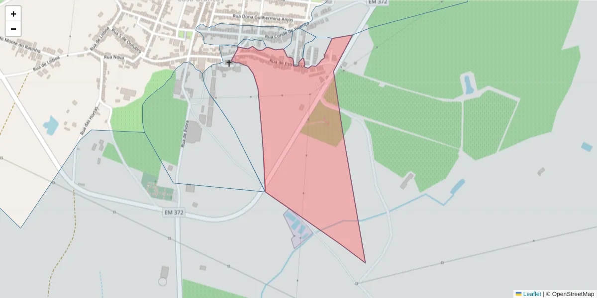 Mapa detalhado do código postal 7470-128 com limites, códigos postais vizinhos e agências dos correios