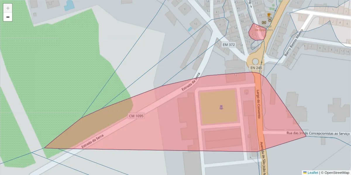 Mapa detalhado do código postal 7470-217 com limites, códigos postais vizinhos e agências dos correios