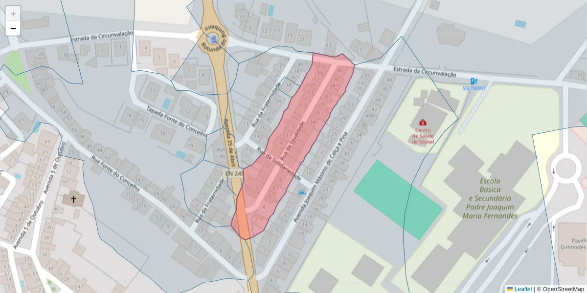 Mapa detalhado do código postal 7470-235 com limites, códigos postais vizinhos e agências dos correios