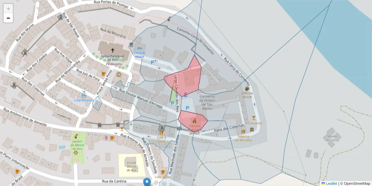 Mapa detalhado do código postal 7480-116 com limites, códigos postais vizinhos e agências dos correios