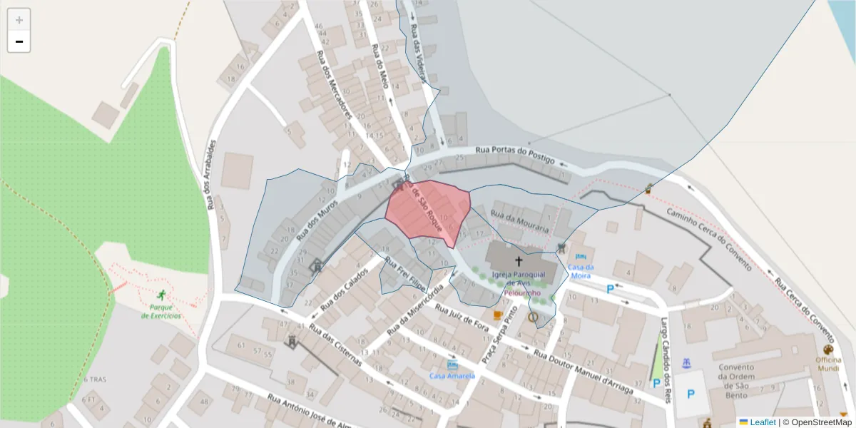 Mapa detalhado do código postal 7480-132 com limites, códigos postais vizinhos e agências dos correios