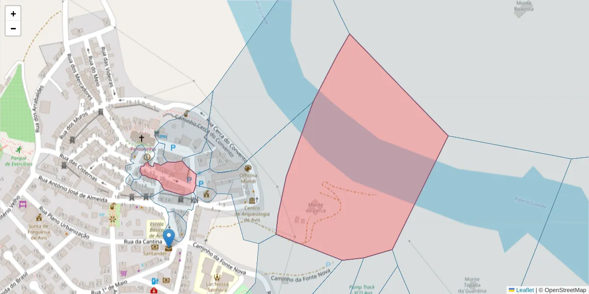 Mapa detalhado do código postal 7480-139 com limites, códigos postais vizinhos e agências dos correios