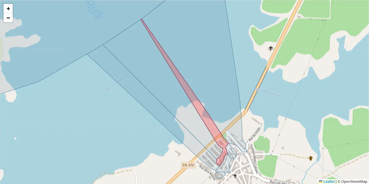 Mapa detalhado do código postal 7480-207 com limites, códigos postais vizinhos e agências dos correios