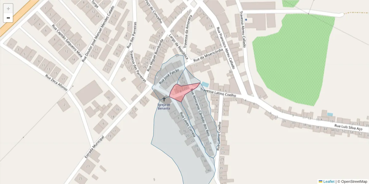 Mapa detalhado do código postal 7480-229 com limites, códigos postais vizinhos e agências dos correios