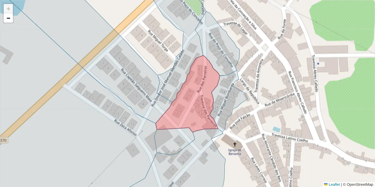 Mapa detalhado do código postal 7480-231 com limites, códigos postais vizinhos e agências dos correios