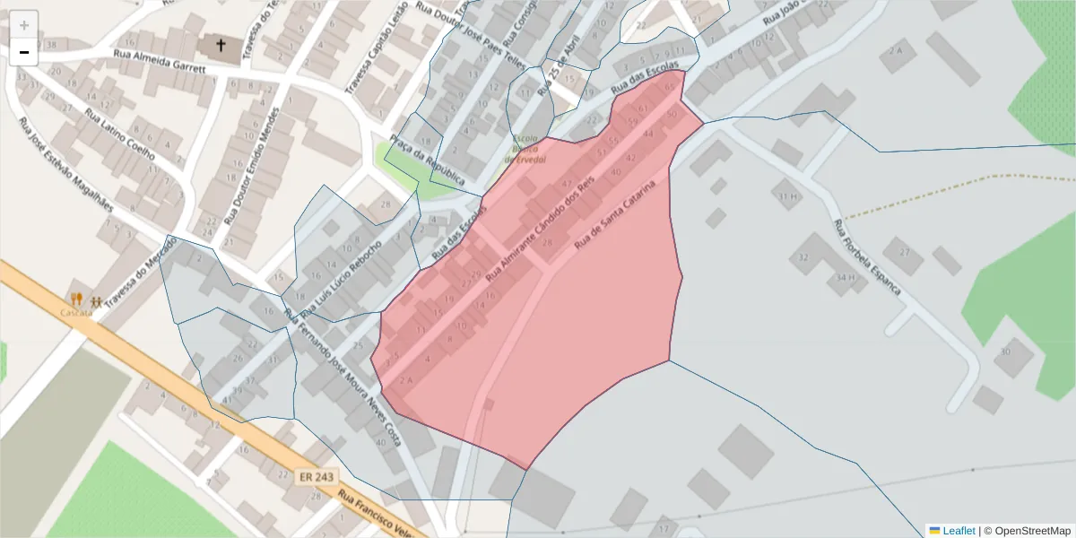 Mapa detalhado do código postal 7480-289 com limites, códigos postais vizinhos e agências dos correios