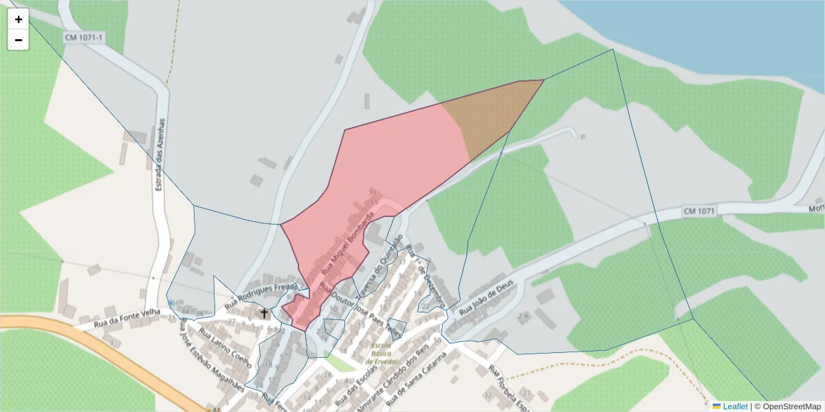 Mapa detalhado do código postal 7480-295 com limites, códigos postais vizinhos e agências dos correios