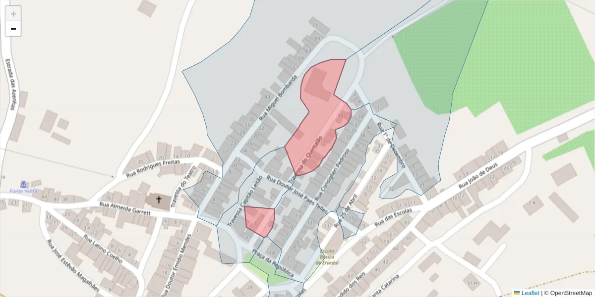 Mapa detalhado do código postal 7480-308 com limites, códigos postais vizinhos e agências dos correios