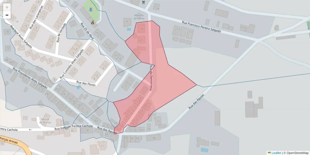 Mapa detalhado do código postal 7490-014 com limites, códigos postais vizinhos e agências dos correios