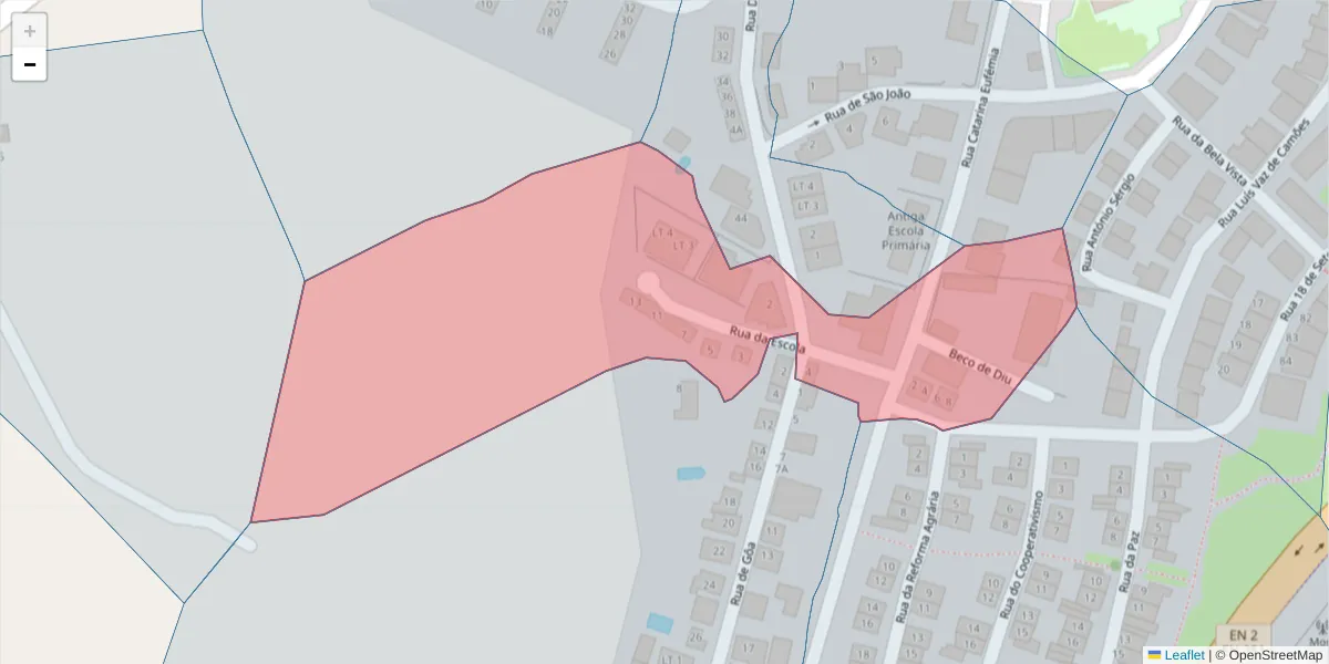 Mapa detalhado do código postal 7490-203 com limites, códigos postais vizinhos e agências dos correios