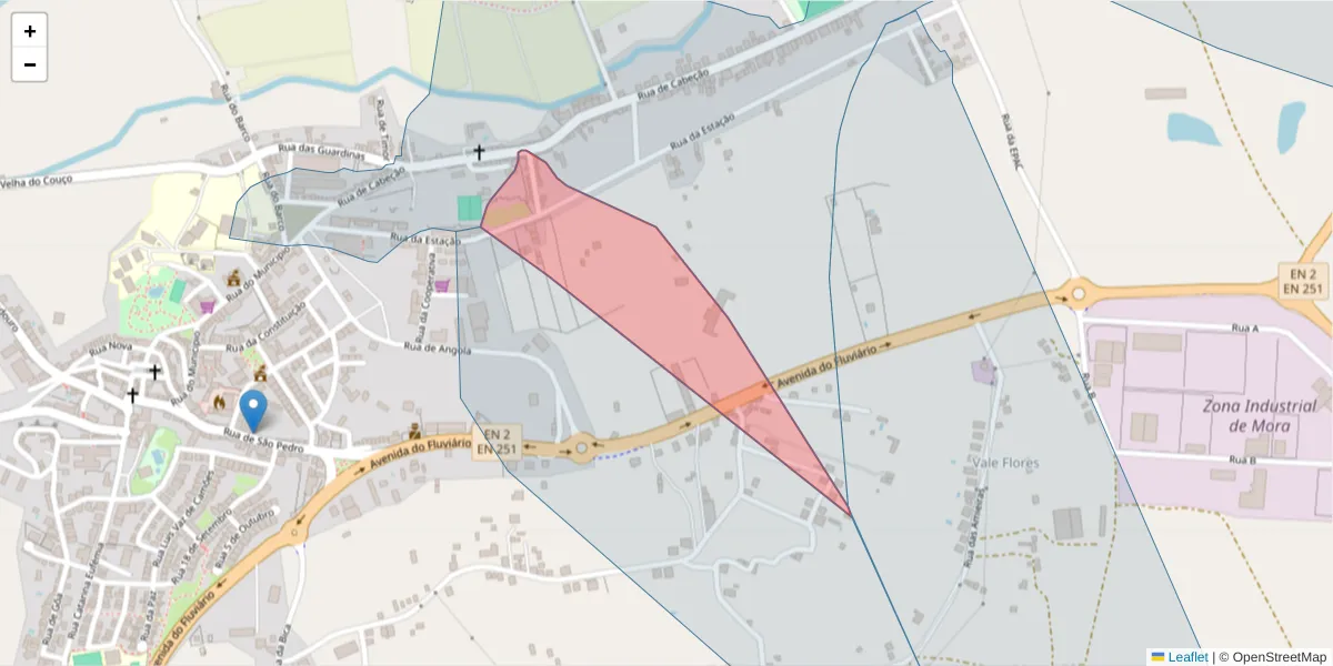 Mapa detalhado do código postal 7490-211 com limites, códigos postais vizinhos e agências dos correios