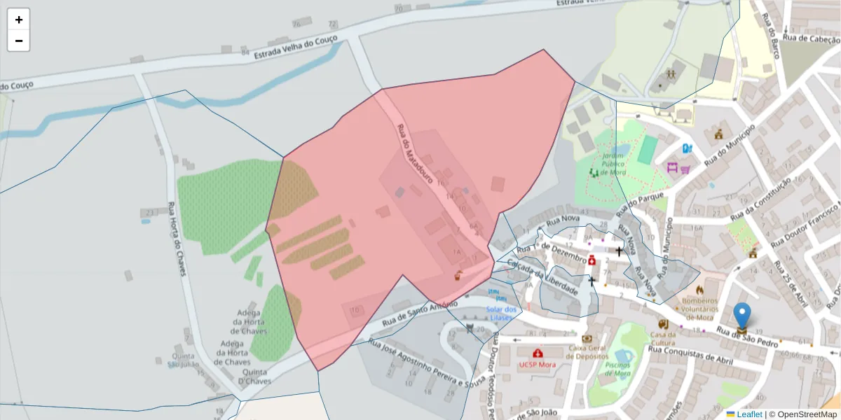 Mapa detalhado do código postal 7490-242 com limites, códigos postais vizinhos e agências dos correios