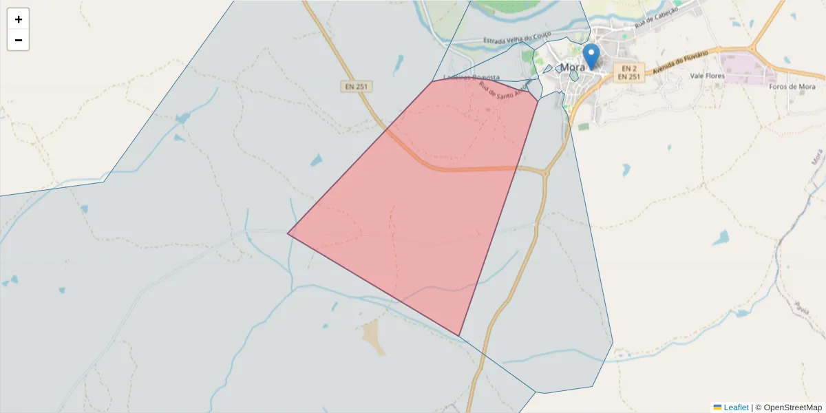 Mapa detalhado do código postal 7490-313 com limites, códigos postais vizinhos e agências dos correios