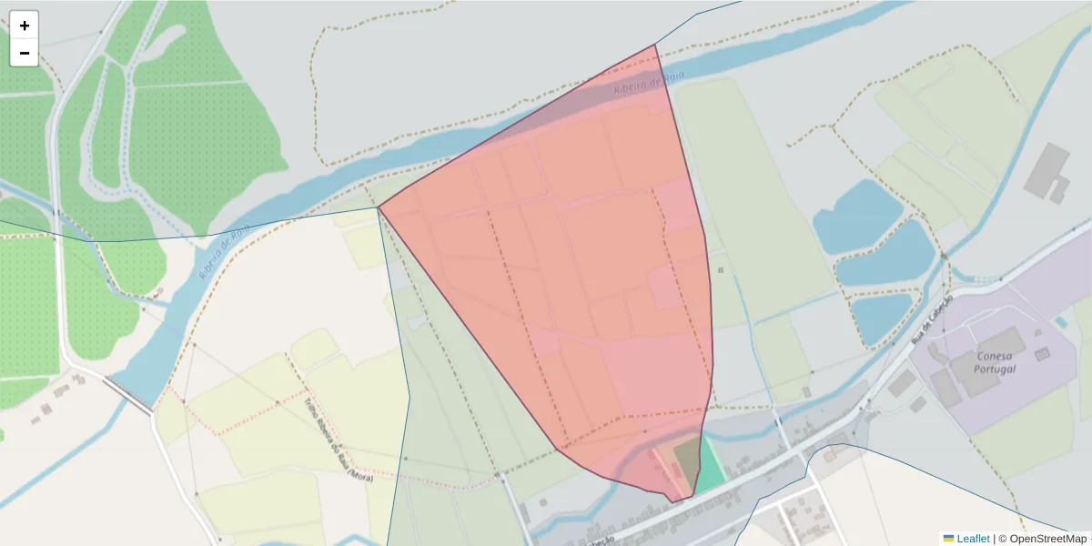 Mapa detalhado do código postal 7490-322 com limites, códigos postais vizinhos e agências dos correios