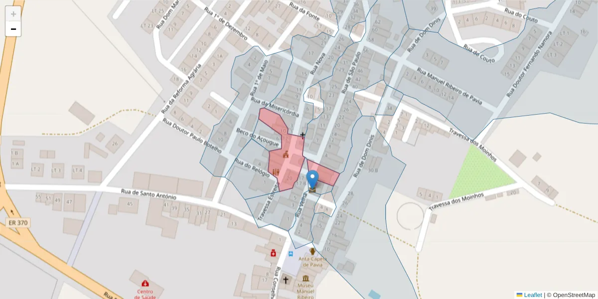 Mapa detalhado do código postal 7490-424 com limites, códigos postais vizinhos e agências dos correios