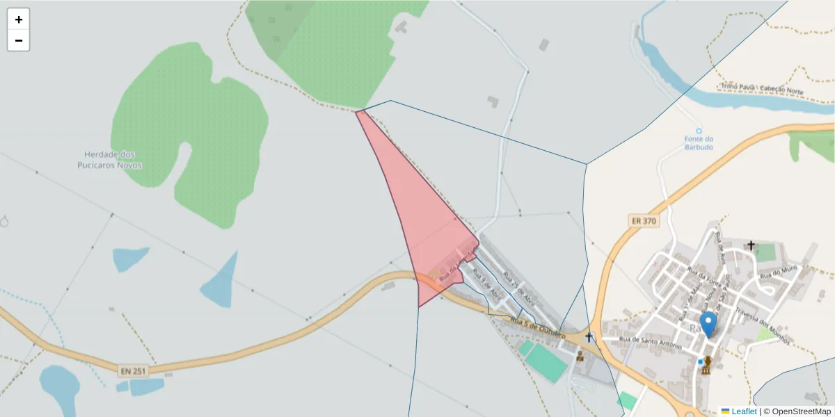 Mapa detalhado do código postal 7490-429 com limites, códigos postais vizinhos e agências dos correios