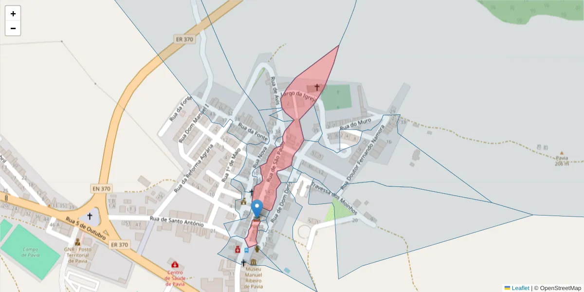 Mapa detalhado do código postal 7490-435 com limites, códigos postais vizinhos e agências dos correios