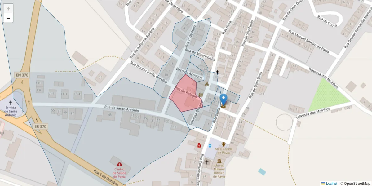 Mapa detalhado do código postal 7490-438 com limites, códigos postais vizinhos e agências dos correios